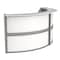 Linea Italia Curved Reception Desk with Counter, 2 Units, 124 inW x 49 inD, White ZUS296 - alternate 3